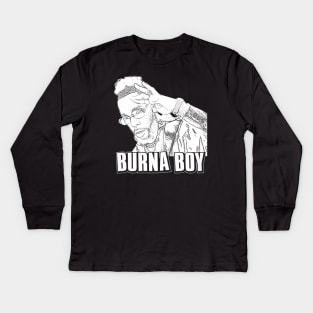 Burna boy // White rero // Hip hop Kids Long Sleeve T-Shirt